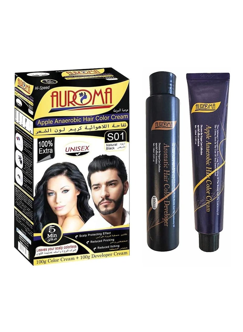 Apple Anaerobic Hair Color Cream Natural Black