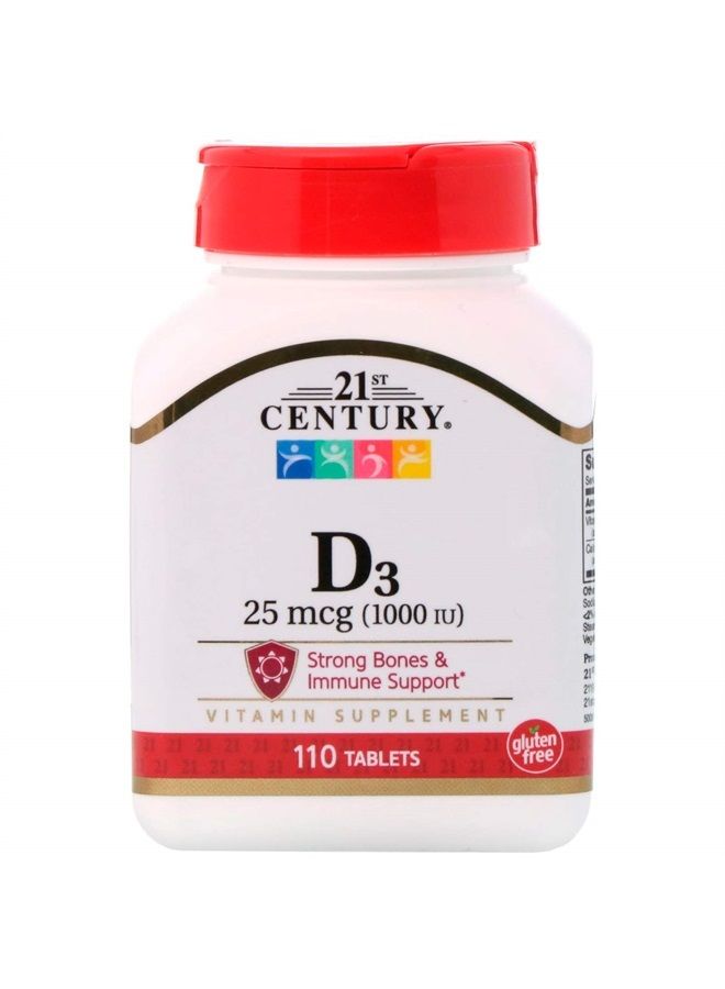 , D3, 25 mcg (1000 IU), 110 Tablets