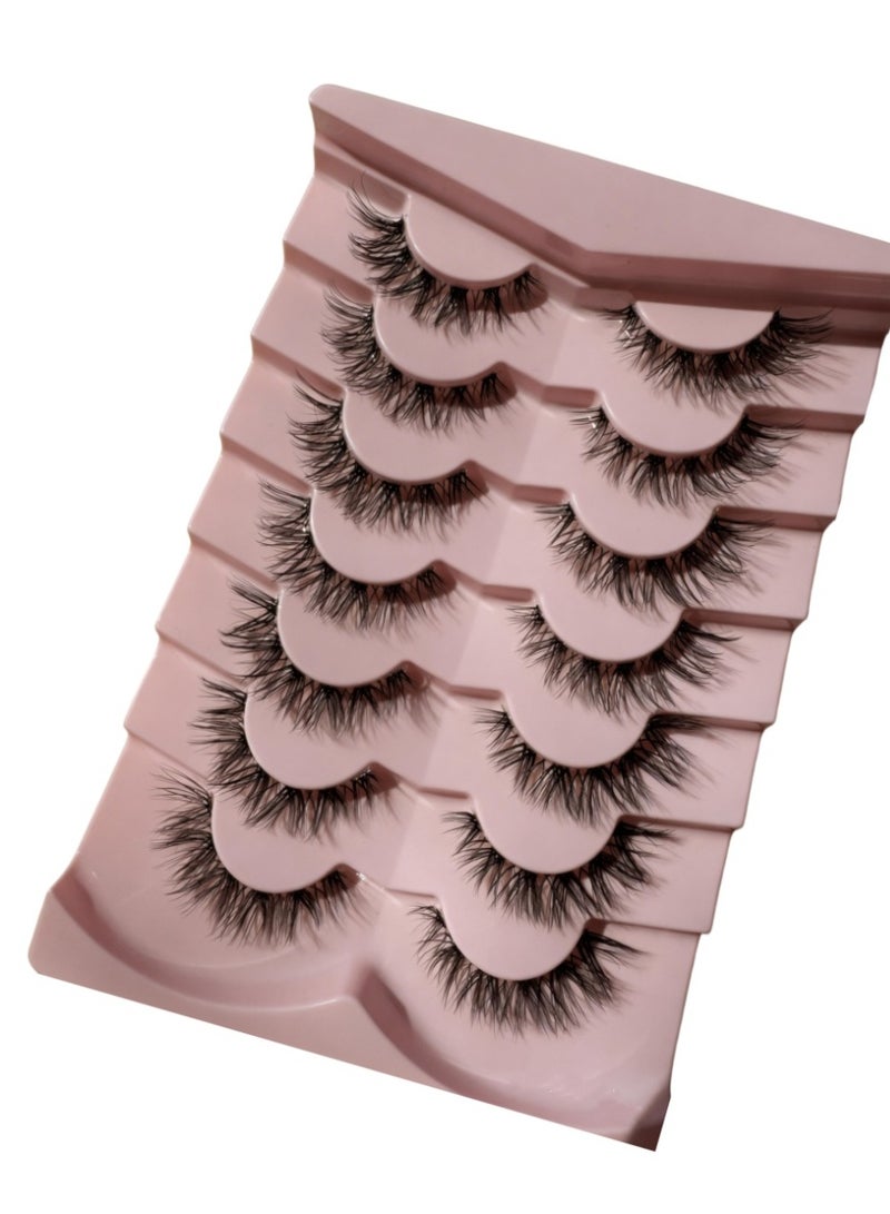 (7 أزواج) رموش صناعية فوضوية فوضوية رقيق، رموش صناعية مجعدة ناعمة، رموش صناعية قابلة لإعادة الاستخدام، رموش صناعية ذات حجم وسمك كبيرين للمكياج - Image 5