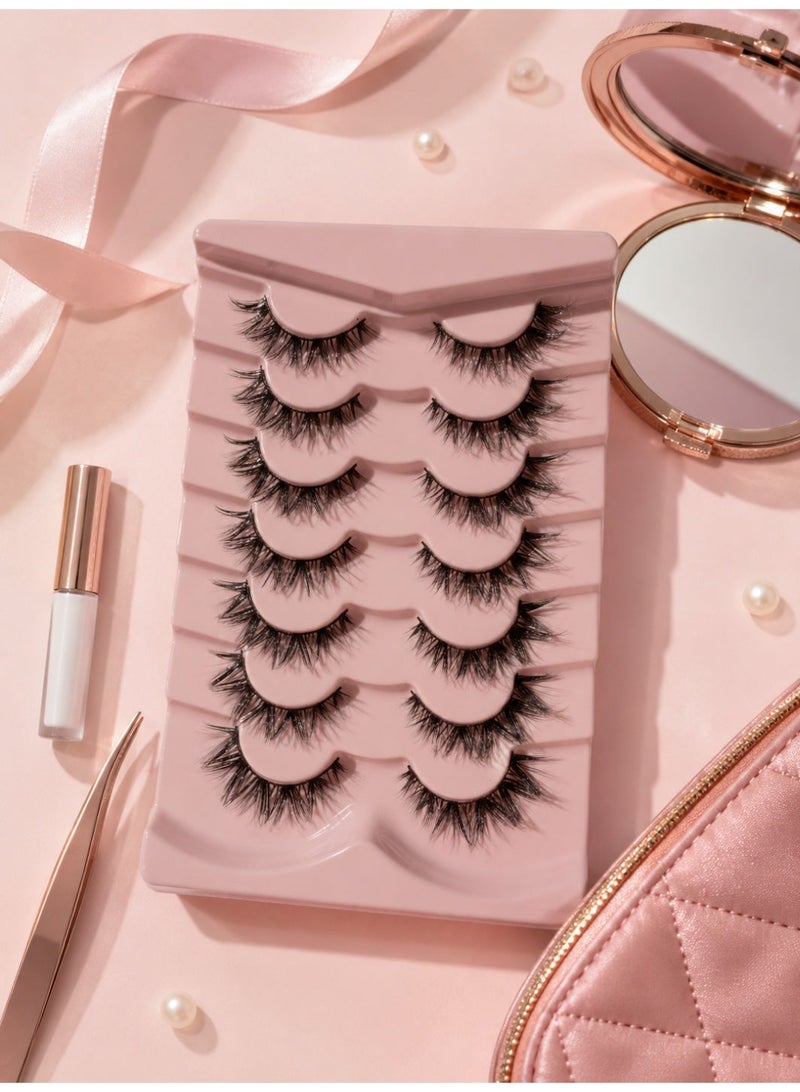 Fluffy  False Eyelashes,Soft Curly Lashes,Reusable   Eyelashe Volume & Thickness Eyelashes for Make up ( 7 Pairs) - Image 5