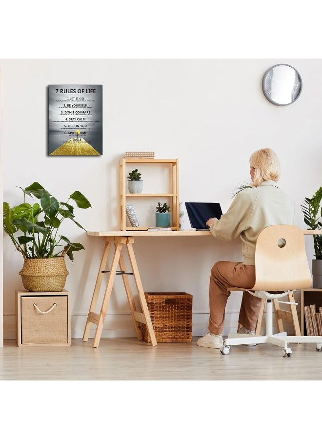 Ploceiny 7 Rules of Life Motivational Wall Decor - Image 4