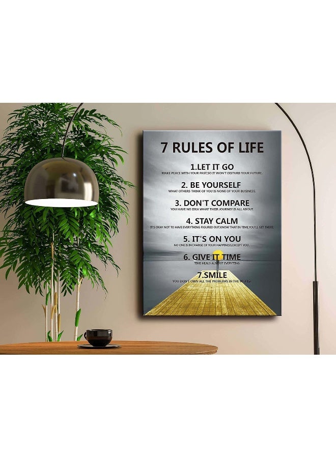 Ploceiny 7 Rules of Life Motivational Wall Decor - Image 5