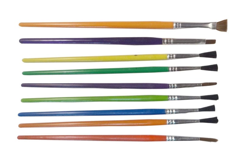 ShopNGift Set of 15 Paint Brushes of Various Sizes and Varieties for Painting – Bristle Brushes & Foam Brushes (Colors May Vary) - Image 2
