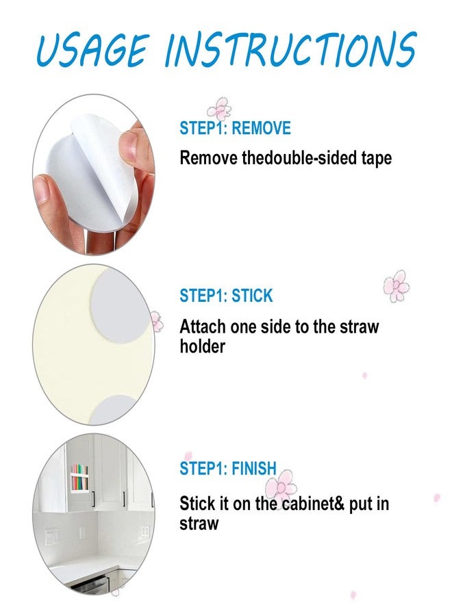 ANLODER Acrylic Straw Holder for Cabinet Doors - No Drill Adhesive Organizer with Strong Tape Transparent Kitchen Dispenser for Tumbler Straws, Space-Saving Countertop Storage - Image 4