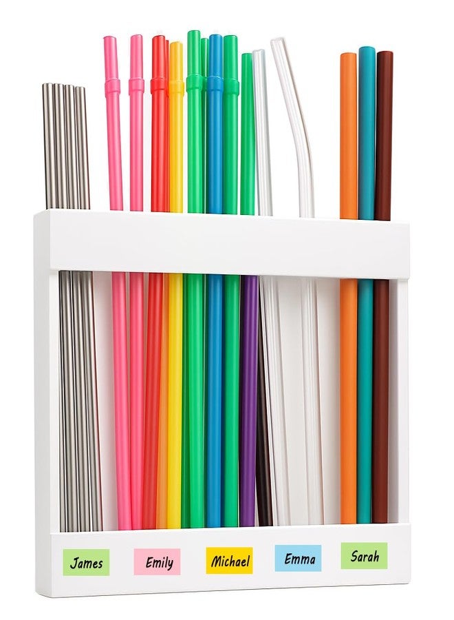 ANLODER Acrylic Straw Holder for Cabinet Doors - No Drill Adhesive Organizer with Strong Tape Transparent Kitchen Dispenser for Tumbler Straws, Space-Saving Countertop Storage - Image 1