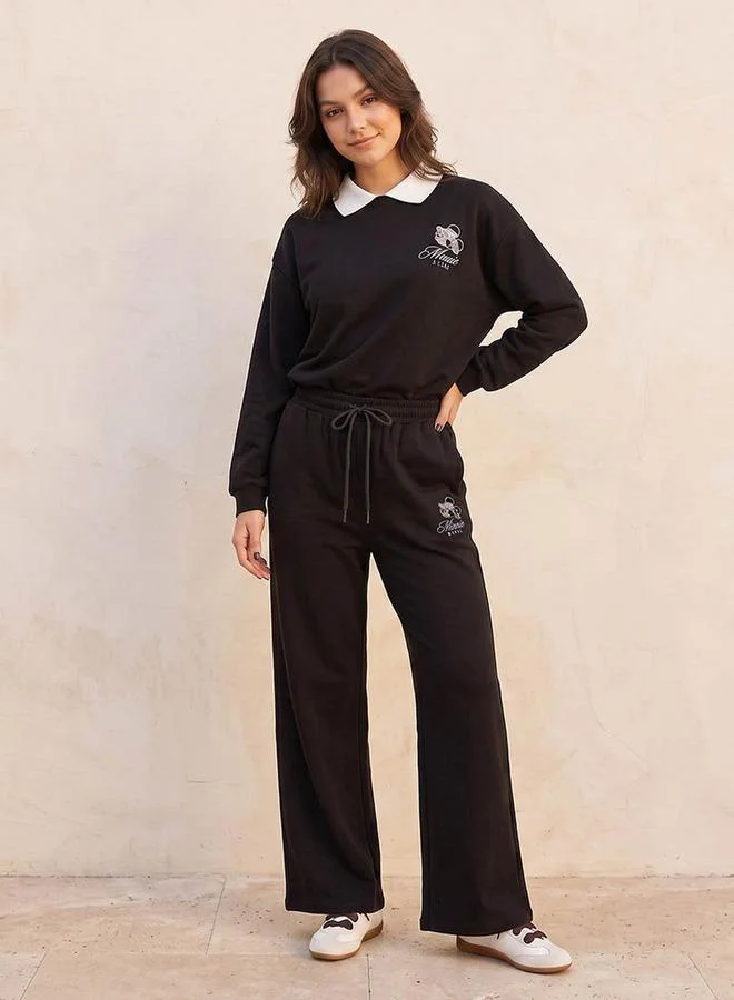 SP Characters Minnie Mouse Mid-Rise Cargo Joggers with Embroidery