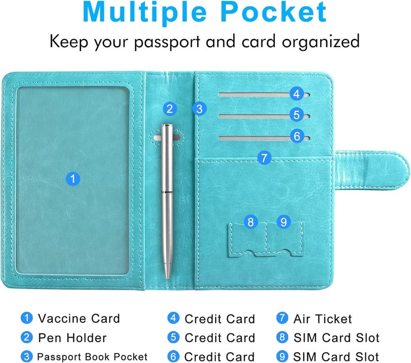 ACdream Unisex Faux Leather Passport and Vaccine Card Holder, RFID Blocking, Z-Flower, 20 x 3.5 x 2.5 in - Image 4