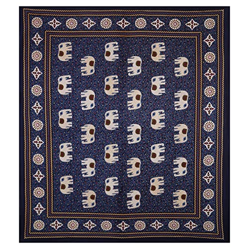 Braise Premium | King Size |100% Pure Cotton | Double Bedsheet with 2 Pillow Covers (Blue, Elephant Design) - Image 2