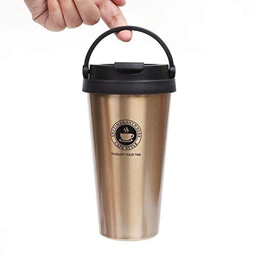 FYCAN Insulated Coffee Mug with Ceramic Coating 16oz Vacuum Stainless Steel Tea Tumbler with Lid and Handle Double Wall LeakProof Thermos Mug for Travel Office School Party Camping500ml - Image 1