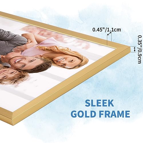 WIFTREY 8x10 Picture Frame Set of 18, Multi Photo Frames 8 by 10 Bulk for Wall Hanging or Tabletop Display, Gold - Image 3