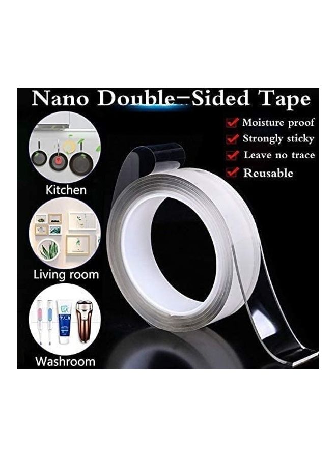 NIBEMINENT Transparent Acrylic Reusable Washable Waterproof Adhesive Tape White - Image 3