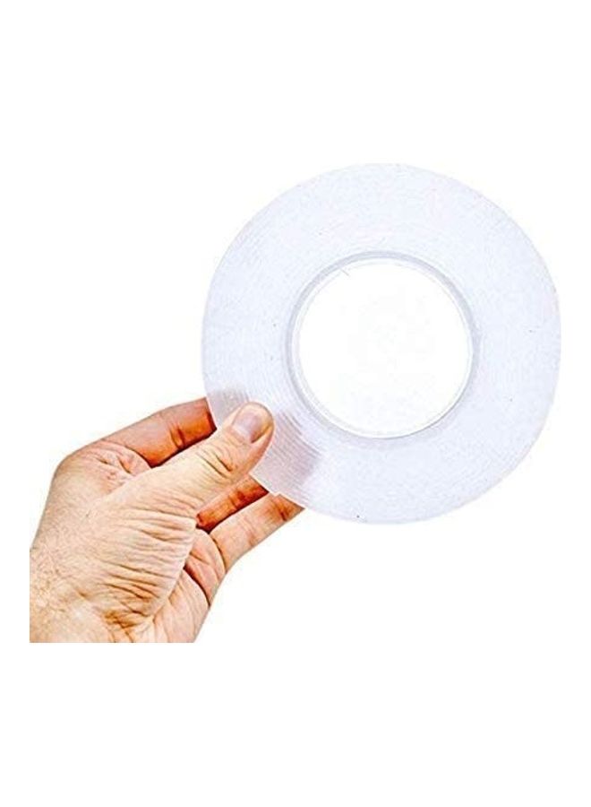 NIBEMINENT Transparent Acrylic Reusable Washable Waterproof Adhesive Tape White - Image 2