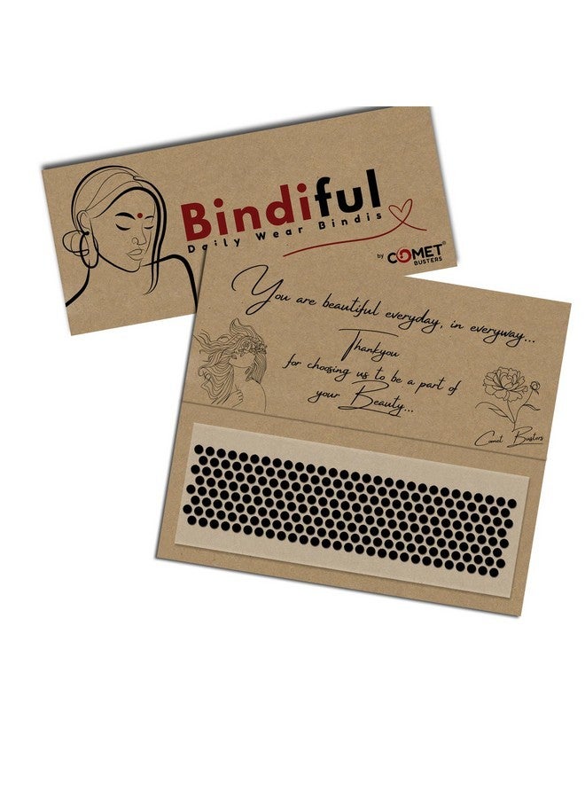 Comet Busters Bindiful Dailywear Velvet Round Black Bindis For Women (4Mm) (Bf224) (Pack Of 1) - Image 1