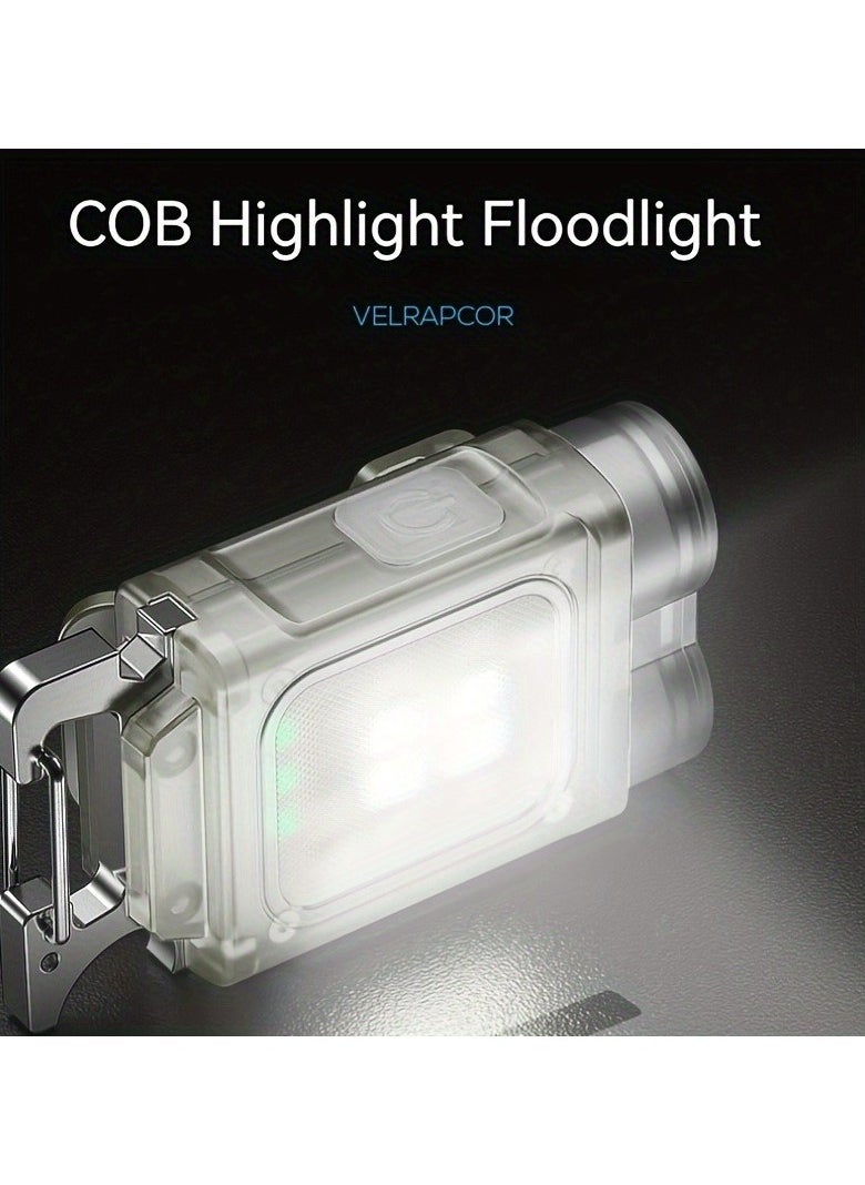 Generic - Smiling Shark Mini Keychain Flashlight COB High Brightness Light Portable Mini Clip-on Cap Light With Bottle Opener - Image 1