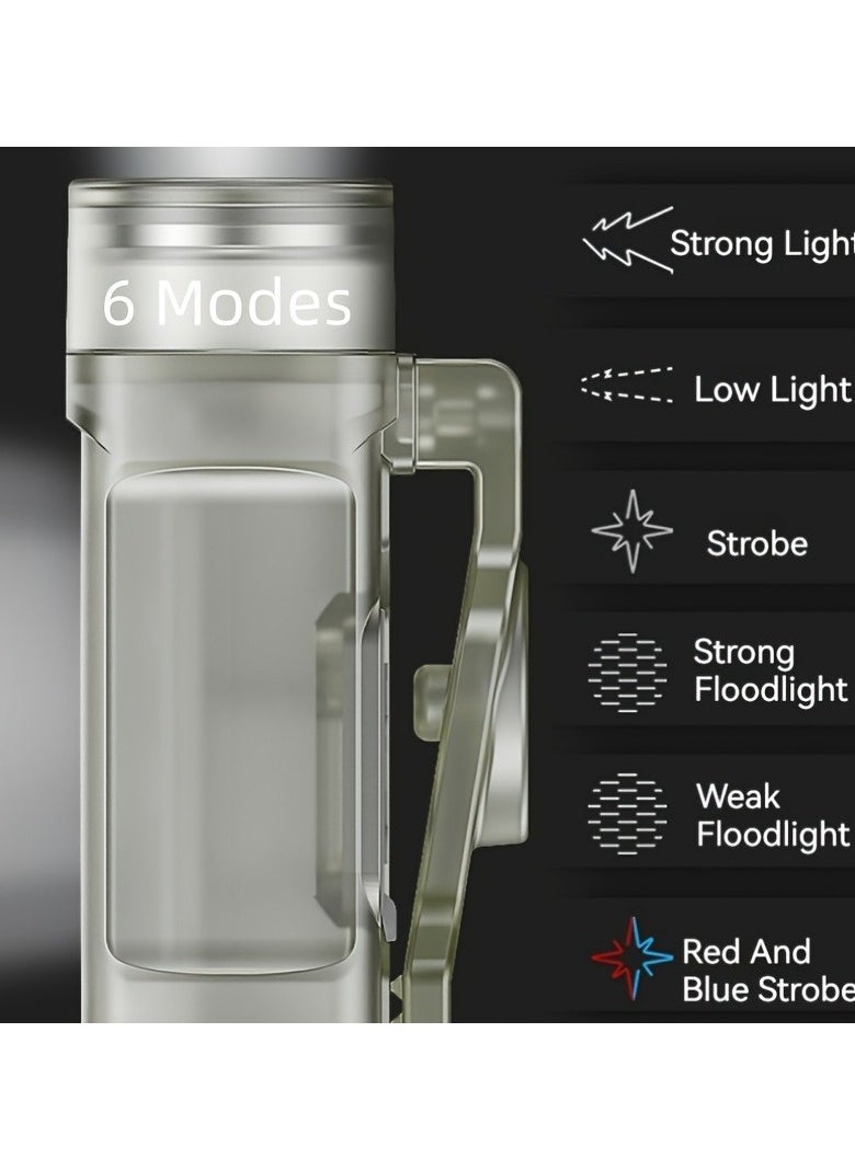 Generic - Smiling Shark Mini Keychain Flashlight COB High Brightness Light Portable Mini Clip-on Cap Light With Bottle Opener - Image 1