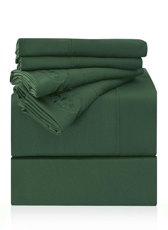 LONAVA Twin XL Size Sheet Set - 4 Piece Hotel Luxury Wrinkle-Free Microfiber Sheet, Oeko-TEX Certified, Breathable & Elastic, 16" Deep Pockets, Forest Green - Image 1