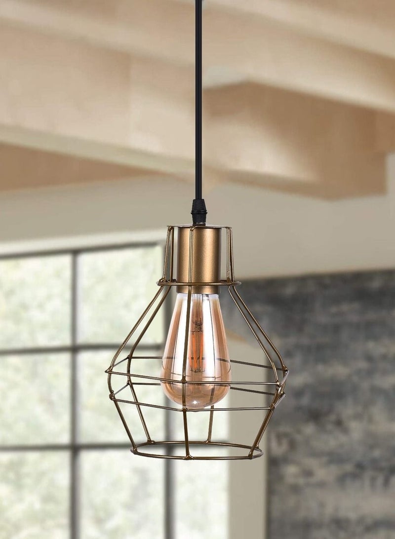 El Rawda Lighting Ritmo Ceiling Lamp | modern decorative LED E27 pendant light ceiling lamp hanging | suitable for any room | Color: Gold | Size: 70x16x70 cm - Image 1