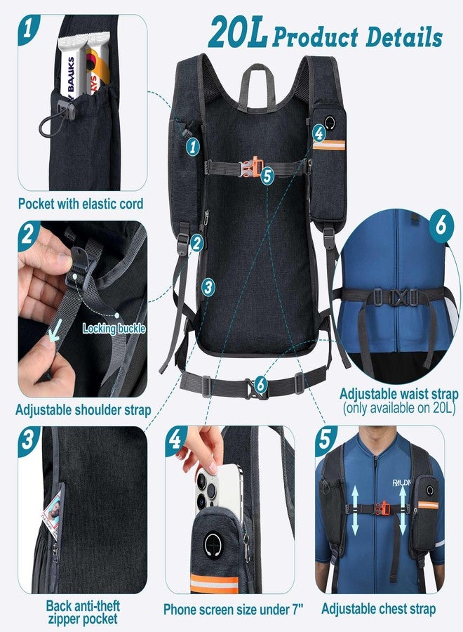 BECOJADDE 20L Small Hiking Backpack for Men Women Foldable Packable Back Pack Ultralight Hiking Daypack for Travel Camping Outdoor, Black - Image 2