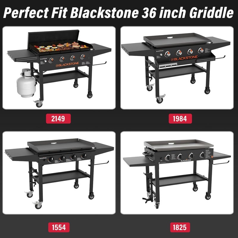 Utheer Upgraded Folding Front Shelf for Blackstone 36 Inch Griddle 2149 1984 1554 1825, Heavy-Duty 36" × 7" Steel Prep Table, 60 lb Load, Space-Saving Fold-Flat Work Surface - Image 3