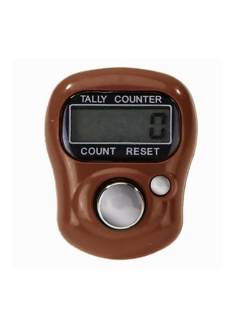 Generic - Digital Tasbeeh Tally Counter Mini Digital Finger Counter Clicker Counter Electronic Hand Tasbih Counter Brown - Image 1