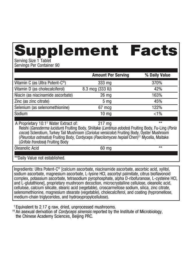 ميتاجينكس ميتاجينيكس إيموكور، مكمل غذائي متعدد الأبعاد لدعم وظائف المناعة الصحية مع فيتامين سي وفيتامين د والزنك ومزيج من مستخلصات الفطر - 90 قرصًا - Image 1