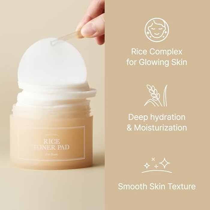 I'm from Rice Toner Pads 140ml, 60 Sheets, Triple-Layered Pads, Rice Extract from Korea, for Dry and Rough Skin - Image 2