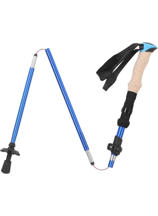 klarako Telescopic Hiking Pole Portable Aluminum Alloy Folding Walking Stick for Outdoor Sports EVA Foam - Image 2