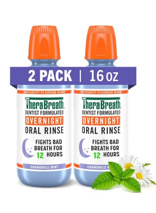 TheraBreath Overnight Mouthwash, Fights Bad Breath for 12 Hours, Chamomile Mint Flavor, Dentist Formulated, Fluoride Rinse, Alcohol Free, 16 fl oz (Pack of 2) - pzsku/Z33E1D7607CD74A4238F8Z/45/_/1717015728/14ffe774-209b-443d-a184-ed25aaecd984