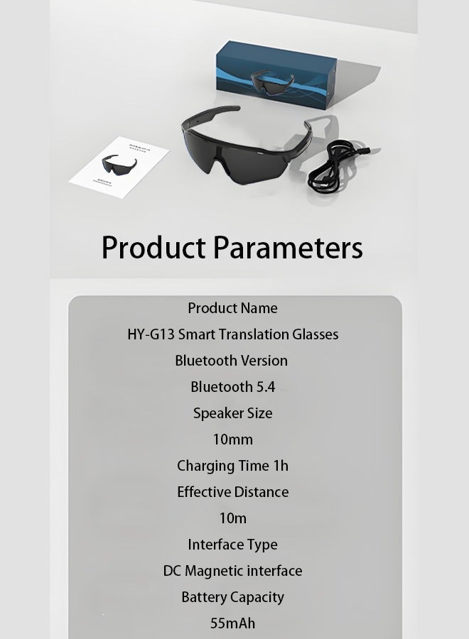 هيونداي نظارات هيونداي الرياضية الذكية المزودة بمكبر صوت بلوتوث - نظارات شمسية نصف إطار للرياضات الخارجية، حماية من الأشعة فوق البنفسجية، نظارات شمسية رياضية مستقطبة UV400، نظارات واقية من الرياح للبيسبول والجولف وصيد الأسماك، ترجمة فورية بـ 144 لغة، موسيقى، مكالمات هاتفية، دردشة بالذكاء الاصطناعي، بلوتوث 5.4 (أسود) - Image 5