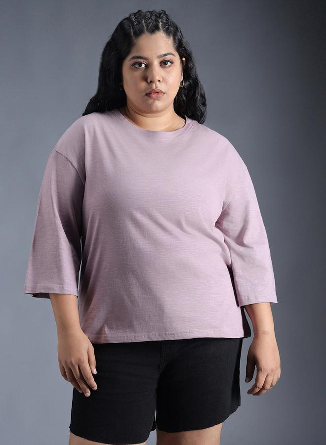 HIGH STAR Plus Size Solid Cotton Boxy Fit T-Shirt by Styli - Image 1