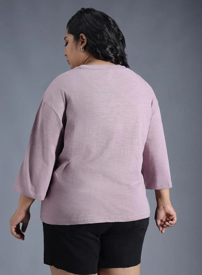 HIGH STAR Plus Size Solid Cotton Boxy Fit T-Shirt by Styli