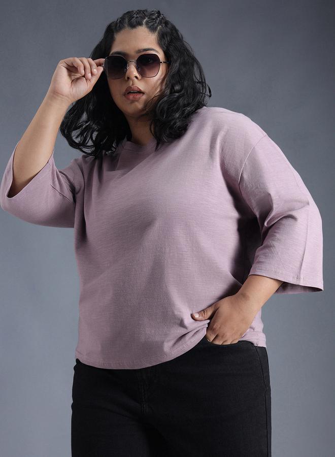 HIGH STAR Plus Size Solid Cotton Boxy Fit T-Shirt by Styli - Image 5