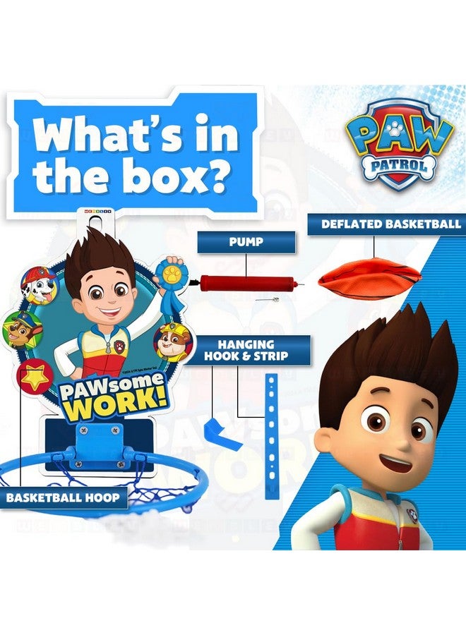 Wembley Paw Patrol Basket Ball for Kids Boys Girls Basketball Set with Deflated Ball, Hoop, Hanging Board & Pump Indoor Outdoor Games Birthday Gift for Children - Ryder - Image 2