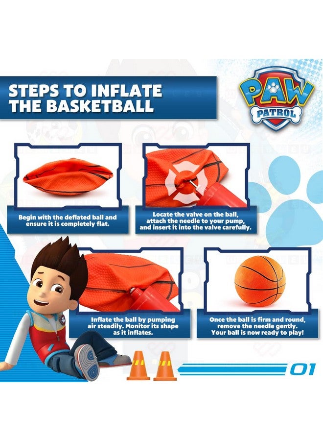 Wembley Paw Patrol Basket Ball for Kids Boys Girls Basketball Set with Deflated Ball, Hoop, Hanging Board & Pump Indoor Outdoor Games Birthday Gift for Children - Ryder - Image 3