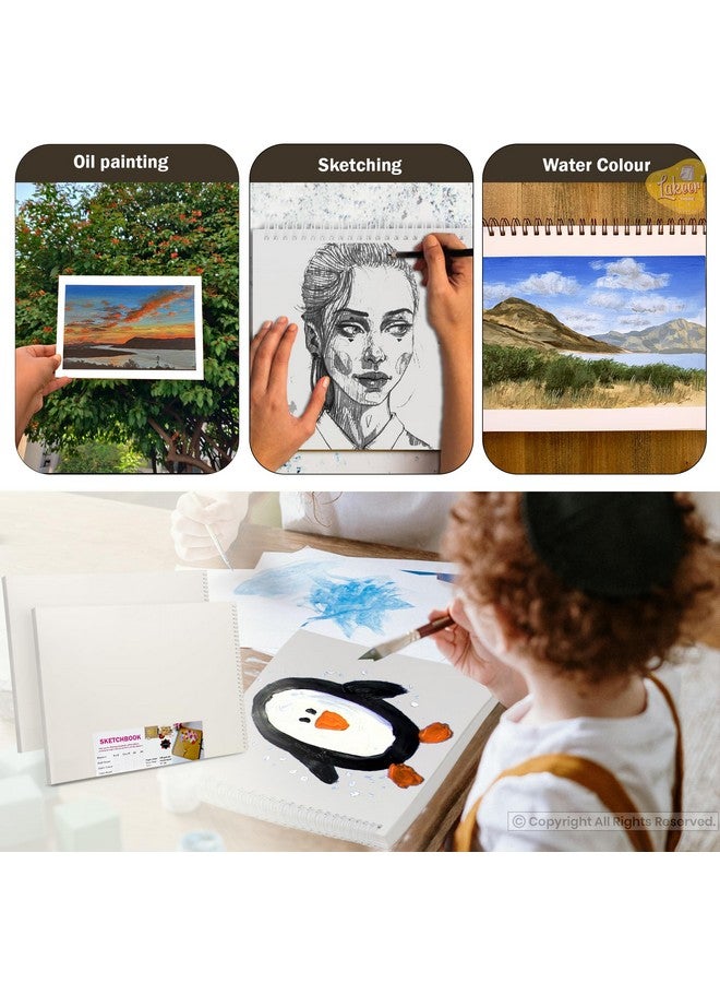 ليكير دفتر رسم لاكير واير-أو للألوان المائية - مقاس A3 | ورق ألوان مائية معصور على البارد مع قطن - ٢٥ ورقة (٥٠ صفحة)، ٢٥٠ جرام لكل متر مربع | وسائط متعددة، للفنانين - (خالٍ من الأحماض) - Image 5