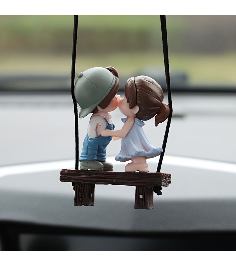 Pink Couple Dolls Car Hanging Ornament For Rearview Mirror - Image 5