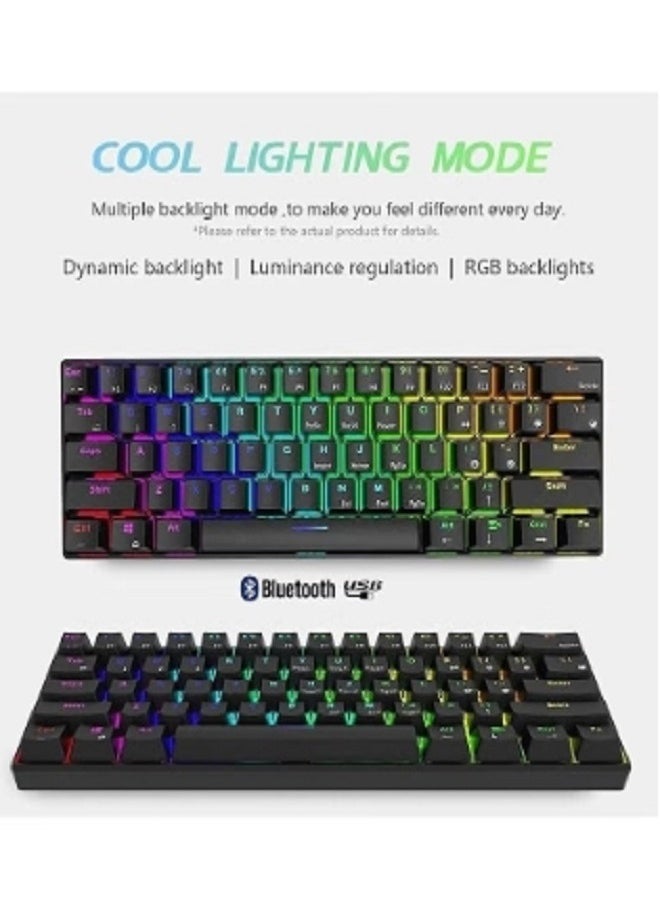 dida-cosmos - Three Mode 2.4Ghz Wireless/Bluetooth/Wired 60% Mechanical Keyboard, 61 Keys RGB Brown Switch Gaming Keyboard With Software For Win/Mac - Image 1