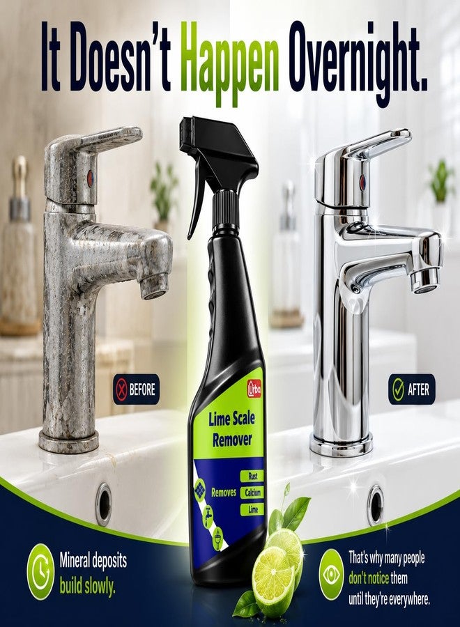 Urba Lime Scale Remover 500 ml, Hard Water Stain Cleaner for Bathroom, Taps, Faucets, Showers and Kitchen - Image 3