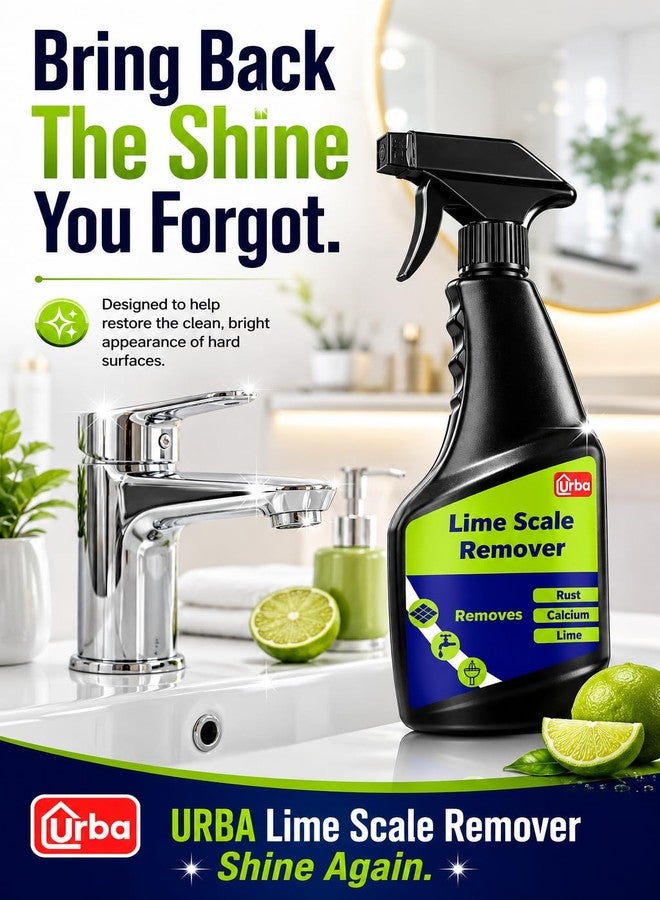 Urba Lime Scale Remover 500 ml, Hard Water Stain Cleaner for Bathroom, Taps, Faucets, Showers and Kitchen - Image 2