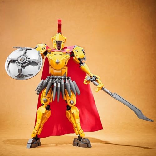 RWSEFK Greek Gods Red Armor Knight Toy Set Mini Roman Soldier Building Blocks Kits Acropolis Colosseum Knight Collections Gifts for Mythology Lovers 878 Pcs for Adult - Image 5
