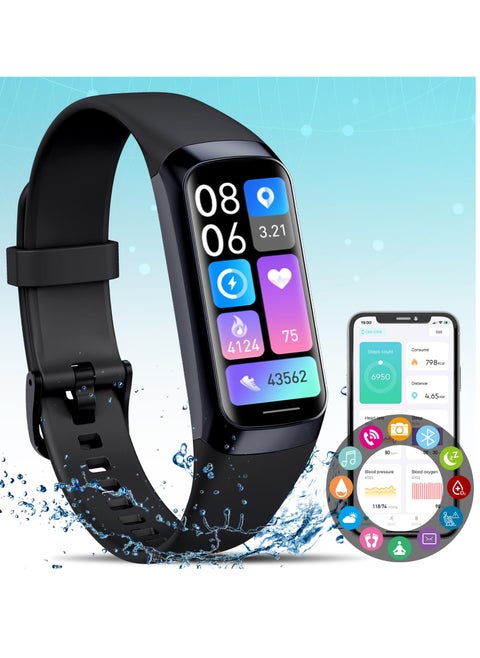 Fitness Tracker Smart Watch with Blood Pressure and Heart Rate Monitor, IP67 Waterproof, Calorie Counter and Pedometer for Android and iOS Users