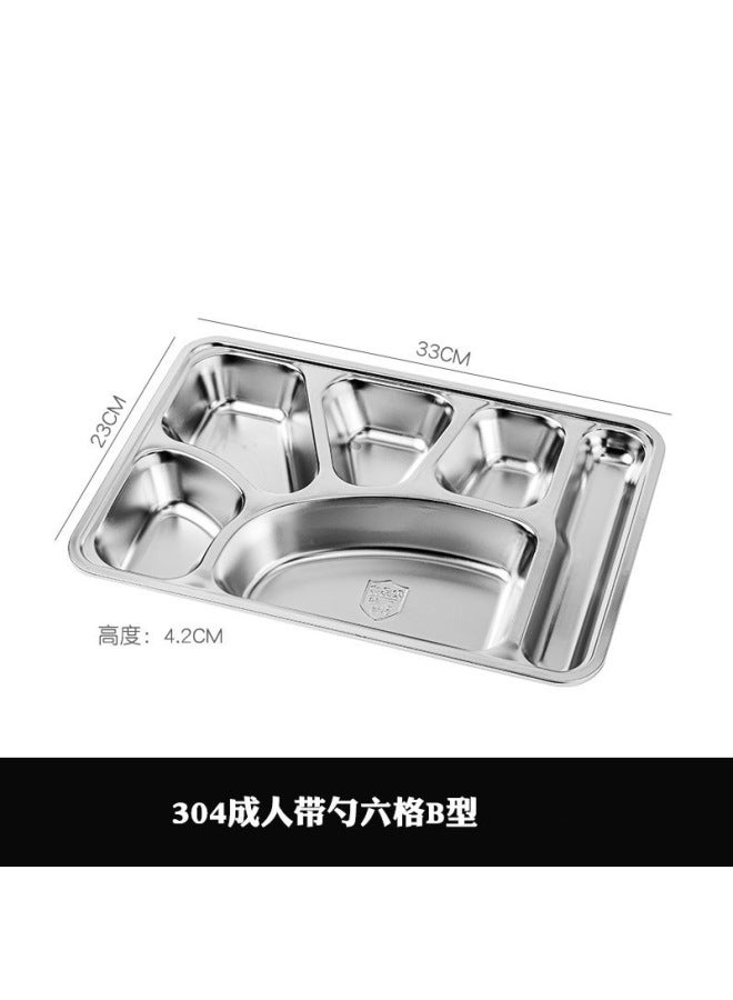 Wow, Custom-made 304 Plate With Lid And Deepened Compartment Plate Square Sub-box Canteen Playing Plate Student Lunch Box