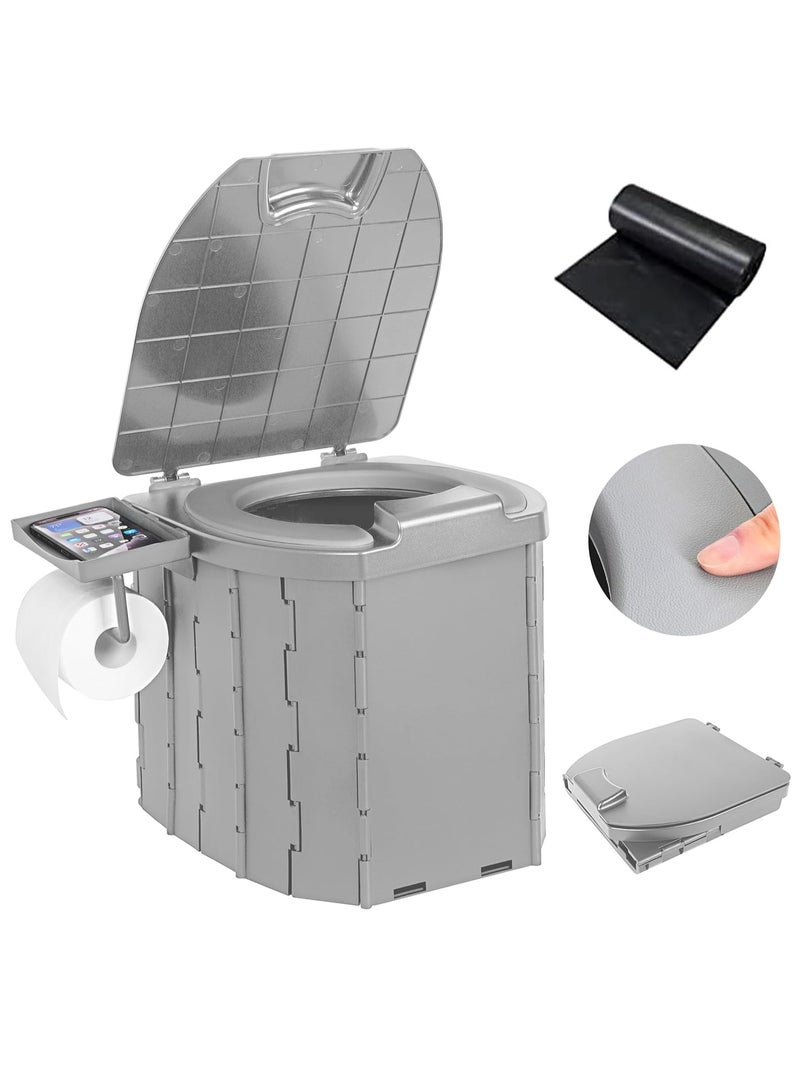 BlueFire Portable Folding Camping Toilet for Adults 🚻 | Foldable Travel Potty with Removable Phone Shelf & Toilet Paper Holder 📱🧻 | Heavy-Duty 400 lbs Load ABS Outdoor Commode Bucket | Waterproof, Lightweight, Easy-Clean Porta Potty for Car, Tent, Hiking, Fishing, Road Trips, Camping & Emergencies 🌄💧 | Multi-Functional Design – Use as Toilet, Trash Can, Storage Box or Seat | Compact Foldable Toilet with Lid & Carry Bag for Ultimate Convenience Anywhere, Anytime 🚙✨ - Image 1