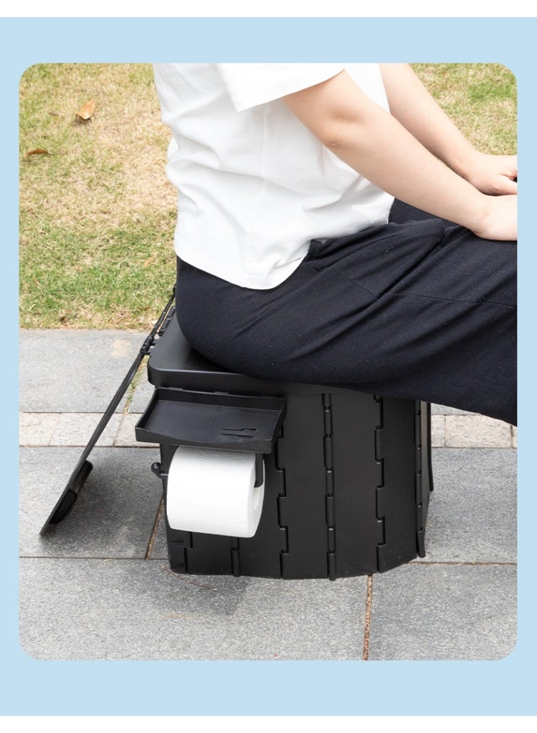 BlueFire Portable Folding Camping Toilet for Adults 🚻 | Foldable Travel Potty with Removable Phone Shelf & Toilet Paper Holder 📱🧻 | Heavy-Duty 400 lbs Load ABS Outdoor Commode Bucket | Waterproof, Lightweight, Easy-Clean Porta Potty for Car, Tent, Hiking, Fishing, Road Trips, Camping & Emergencies 🌄💧 | Multi-Functional Design – Use as Toilet, Trash Can, Storage Box or Seat | Compact Foldable Toilet with Lid & Carry Bag for Ultimate Convenience Anywhere, Anytime 🚙✨ - Image 4