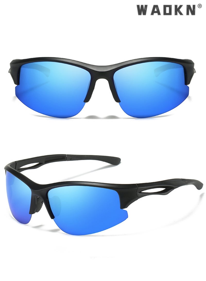 WAOKN Polarized Sports Sunglasses for Men, TR90 Unbreakable Frame Lightweight Sun Glasses, Classic Square Cycling Shades for Women 100% UV400 Protection, Fishing, Outdoor Travel Driving Daily Use Etc - Image 1