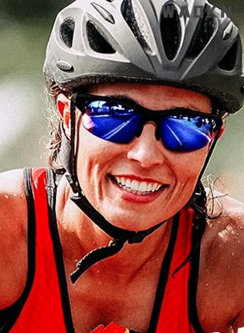 WAOKN Polarized Sports Sunglasses for Men, TR90 Unbreakable Frame Lightweight Sun Glasses, Classic Square Cycling Shades for Women 100% UV400 Protection, Fishing, Outdoor Travel Driving Daily Use Etc - Image 4