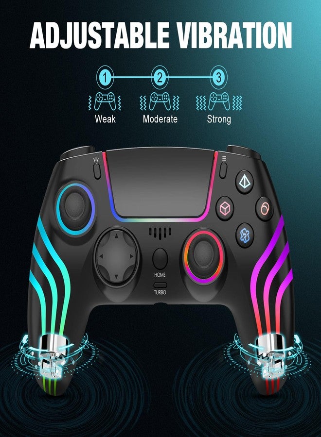 MINSWC وحدة تحكم لاسلكية لجهاز PS5، متوافقة مع وحدة تحكم PS5/كمبيوتر ويندوز/أندرويد/iOS، مع إضاءة RGB سوداء - Image 2