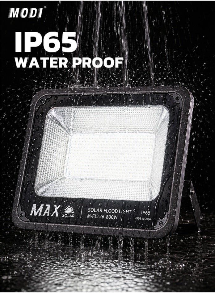 Max 6500K High Brightness 800W Solar Flood Light with Remote Control, IP65 Waterproof Outdoor Solar Wall Light, 20W Solar Panel, 15Ah LiFePO4 Battery, Auto Sensor Security Light for Villa, Garden & Yard - Image 2