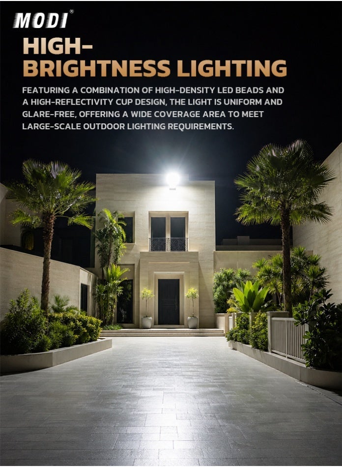 Max 6500K High Brightness 800W Solar Flood Light with Remote Control, IP65 Waterproof Outdoor Solar Wall Light, 20W Solar Panel, 15Ah LiFePO4 Battery, Auto Sensor Security Light for Villa, Garden & Yard - Image 5