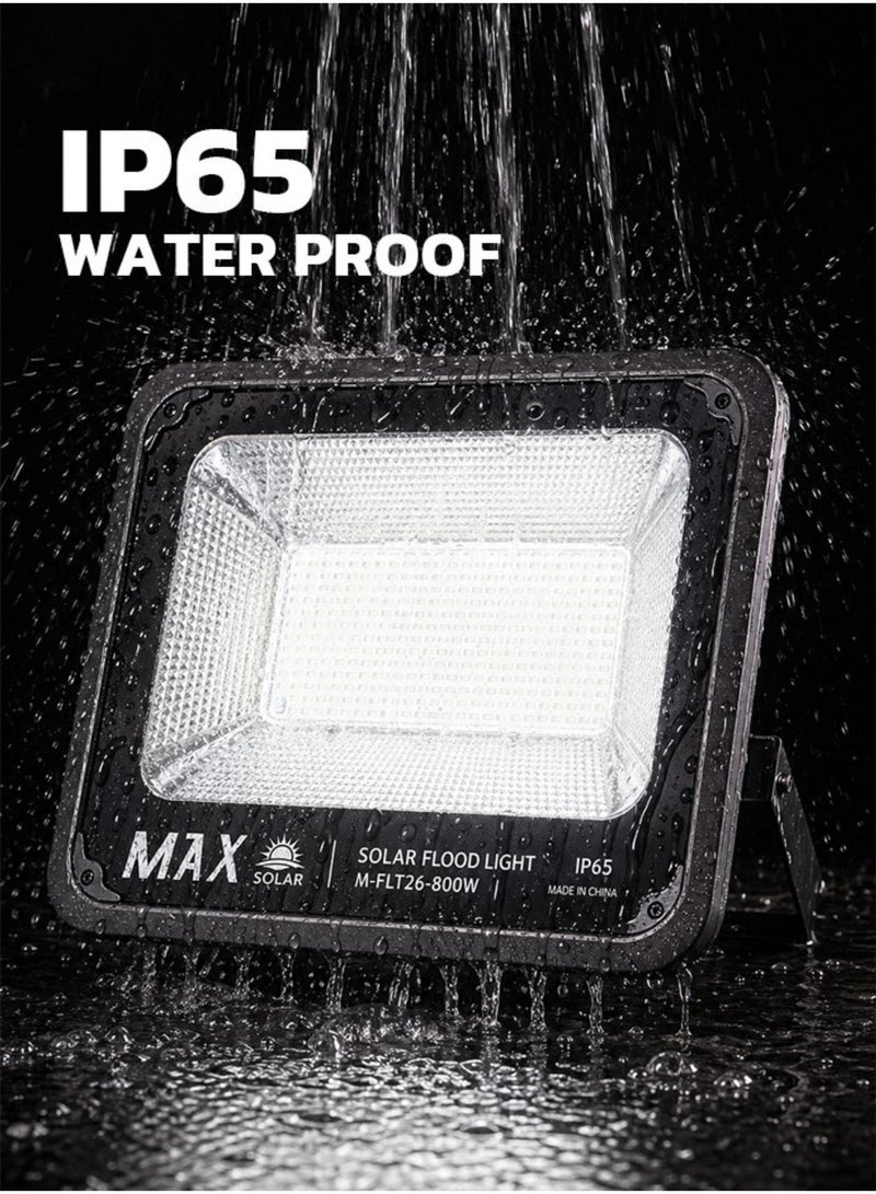 Max 6500K High Brightness 800W Solar Flood Light with Remote Control, IP65 Waterproof Outdoor Solar Wall Light, 20W Solar Panel, 15Ah LiFePO4 Battery, Auto Sensor Security Light for Villa, Garden & Yard - Image 3